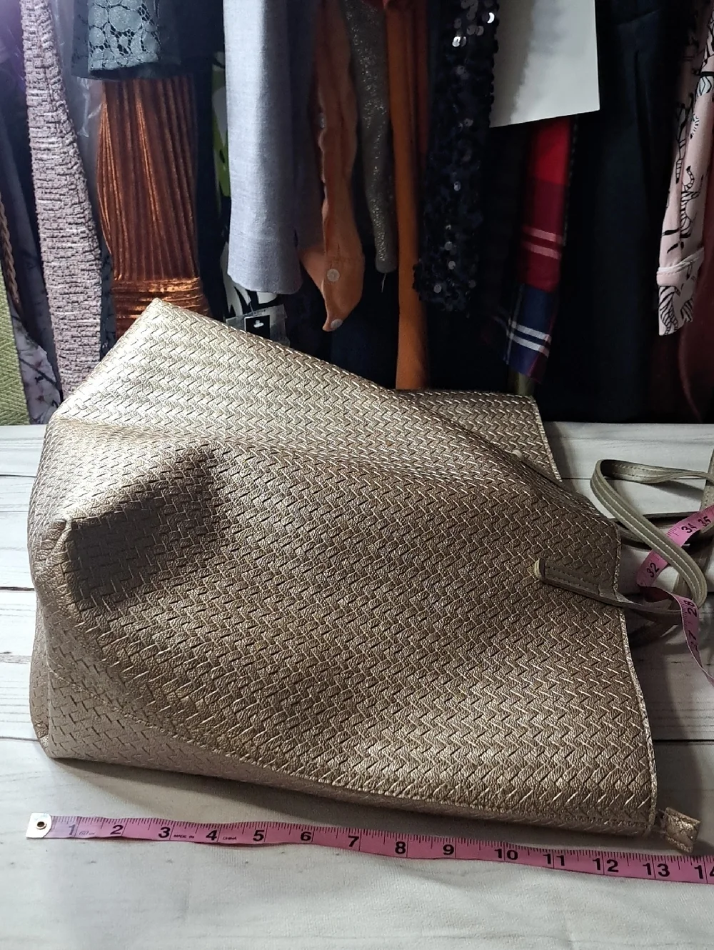 Metallic Bath And Body Works Woven Look Tote Bag